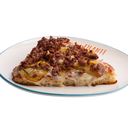 Pomodoro, mozzarella, salsiccia, patate, rosmarino