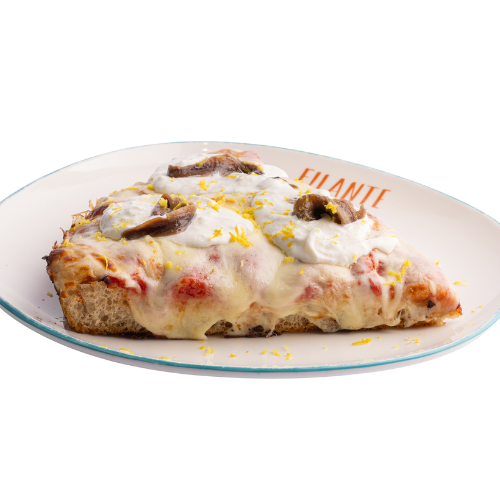 Pomodoro, mozzarella, stracciatella, acciughe e West di limone