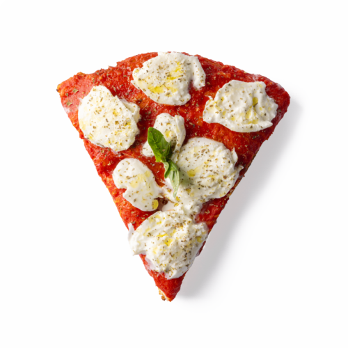 Pomodoro, mozzarella di bufala fuori cottura, olio Evo, origano, basilico